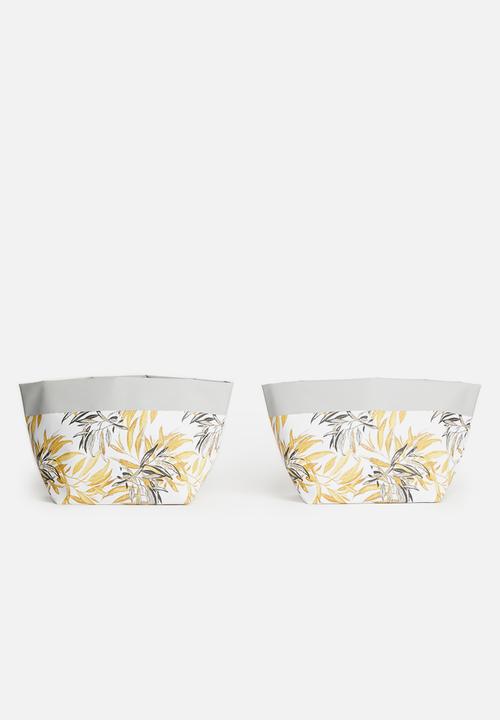 Inspired Vision Studios - Sierra set of 2 canvas planters - mustard