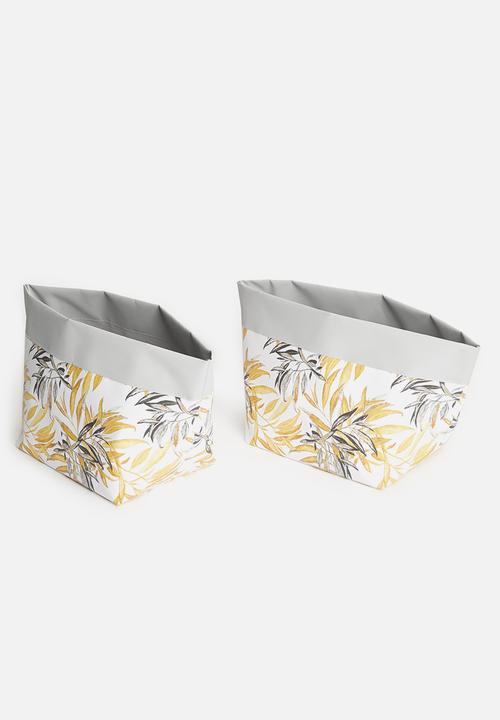 Inspired Vision Studios - Sierra set of 2 canvas planters - mustard