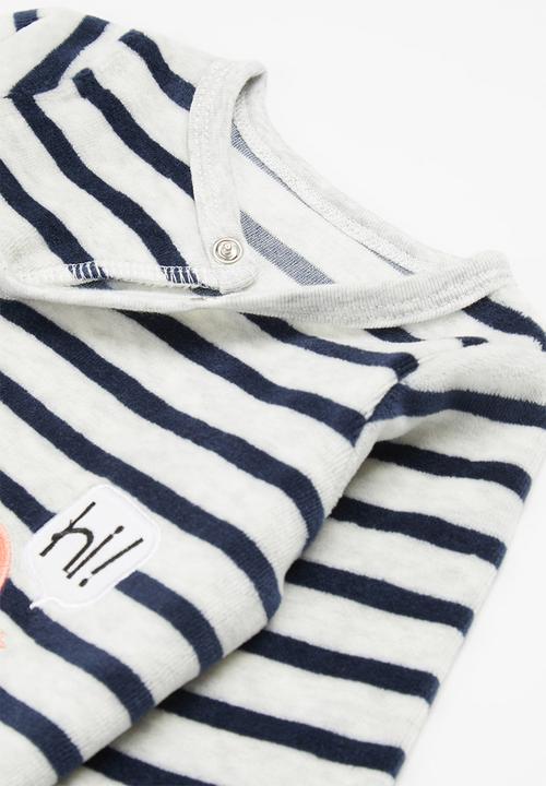 Pop Candy - Velvet sleepsuit - black & white