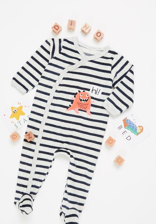 Pop Candy - Velvet sleepsuit - black & white