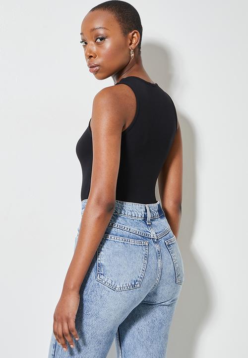 Superbalist - 2 pack  high neck cutaway bodysuit -  black & mink