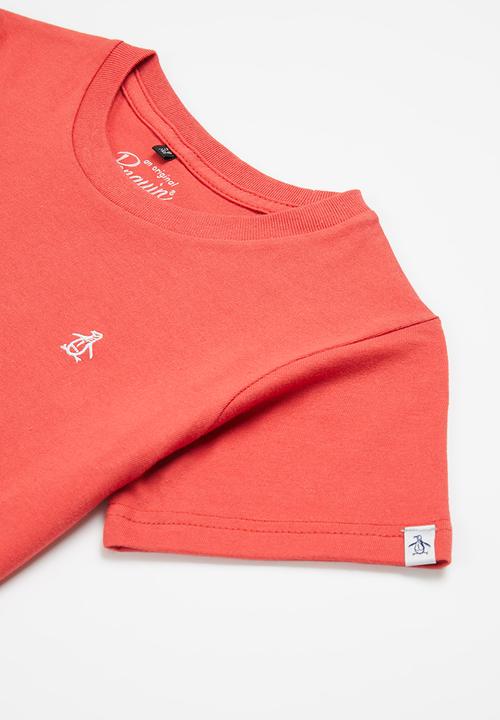 Original Penguin - Embroidered short sleeve tee - red ochre