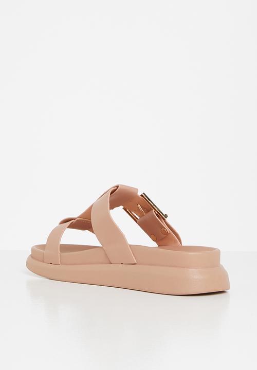 Plum - Tulsa chunky big buckle slide - blush pink