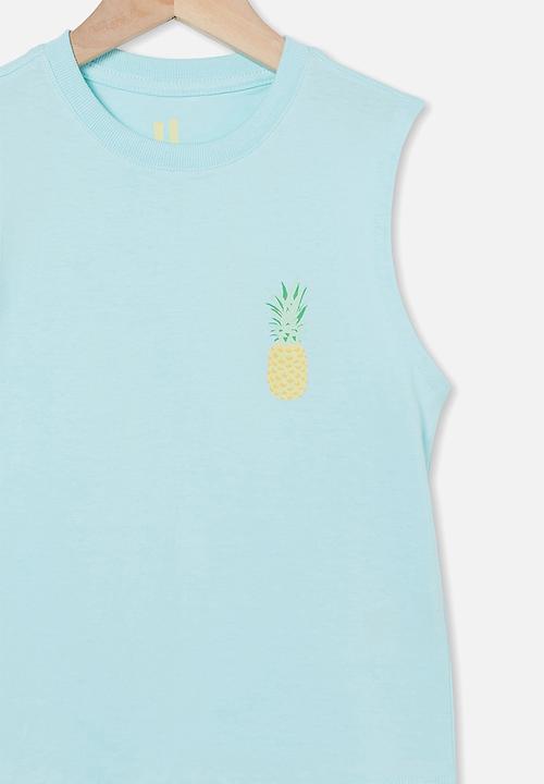 Cotton On - Otis muscle tank - dream blue/pineapple
