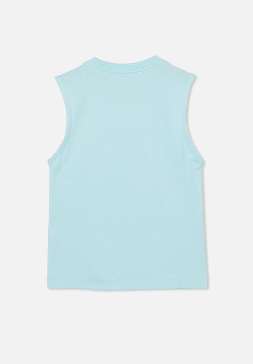 Cotton On - Otis muscle tank - dream blue/pineapple