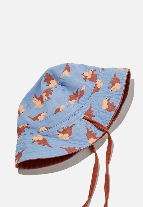 Cotton On - Reversible bucket hat - chutney dusk/blue dino