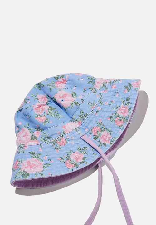 Cotton On - Reversible bucket hat - pale violet/whitby rosie floral