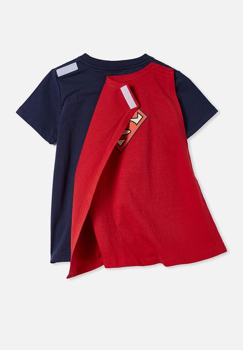 Cotton On - Short sleeve license cape tee - lcn wb indigo / superman cape