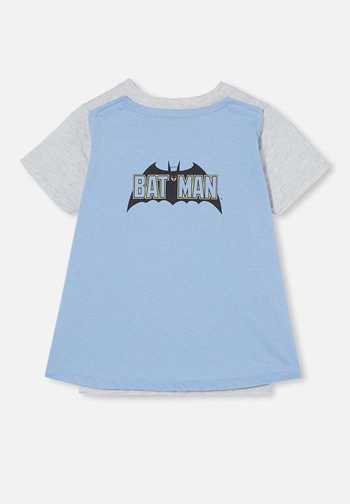 Cotton On - Short sleeve license cape tee - lcn wb summer grey marle / batman