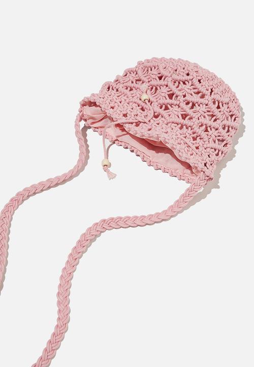 Cotton On - Meghan fashion bag - pink crochet