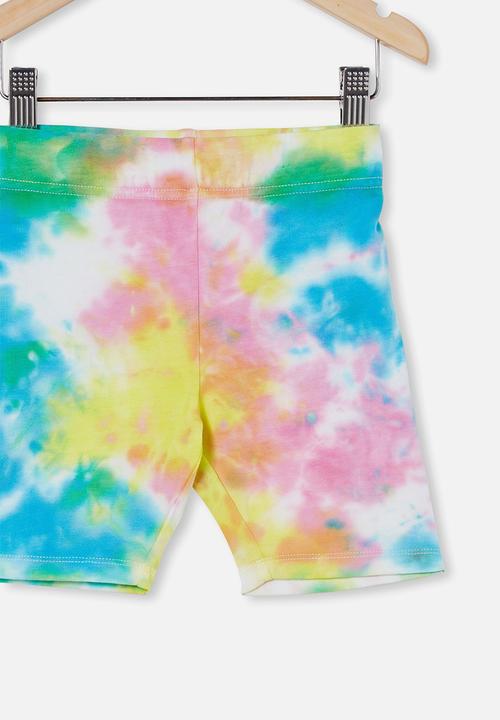 Cotton On - Hailey bike short - bright rainbow tie dye