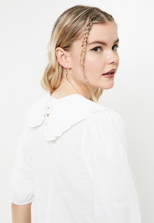 Blake - Peterpan cropped blouse - white