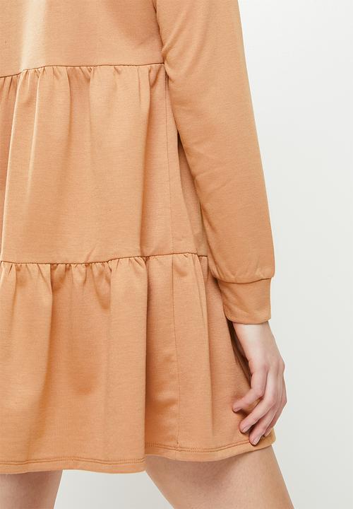 Blake - Tiered mini dress - tan 