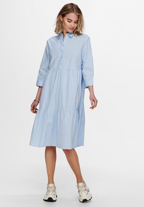 Jacqueline de Yong - Ulle 3/4 maxi dress - cashmere blue