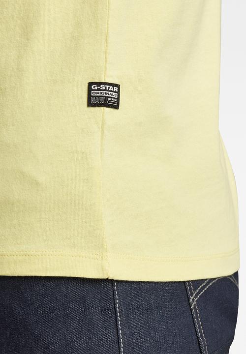 G-STAR - Badge logo+ short sleeve T-shirt - dk bleach yellow