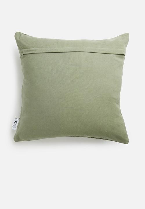 Sixth Floor - Stonewashed canvas cushion cover - moss