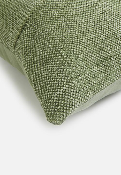 Sixth Floor - Stonewashed canvas cushion cover - moss