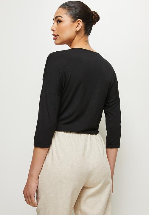 edit - Bamboo boxy tee - black
