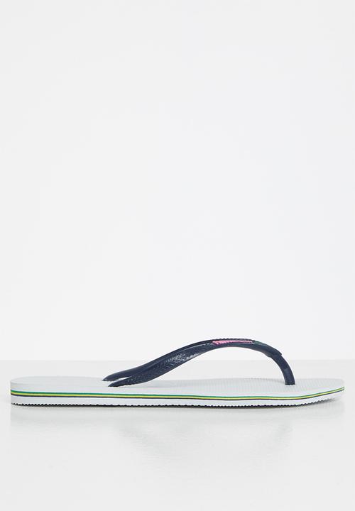 Havaianas - Slim brazil - white & navy blue