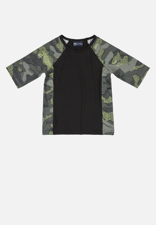 Quimby - T-shirt & bermuda swimset - black