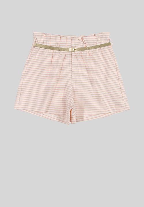 Quimby - Be kind tee & shorts set - white & pink 