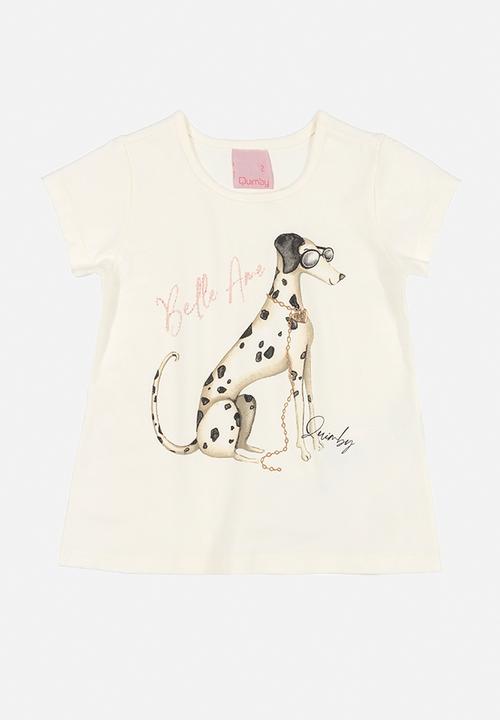 Quimby - Baby printed tee & shorts set - off white & pink