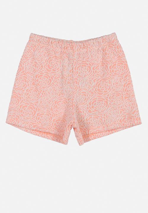 Quimby - Baby printed tee & shorts set - off white & pink