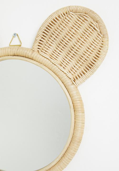 Sixth Floor - Rattan bear mirror - natural
