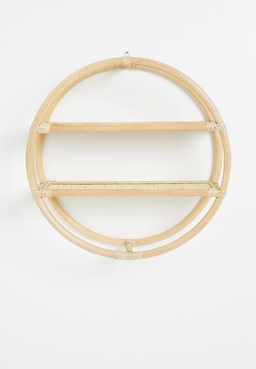 Sixth Floor - Talia rattan round shelf - natural