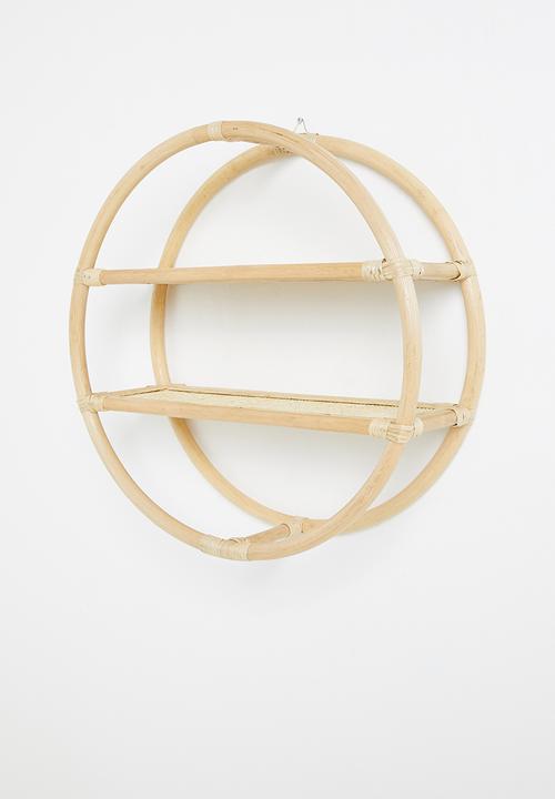 Sixth Floor - Talia rattan round shelf - natural