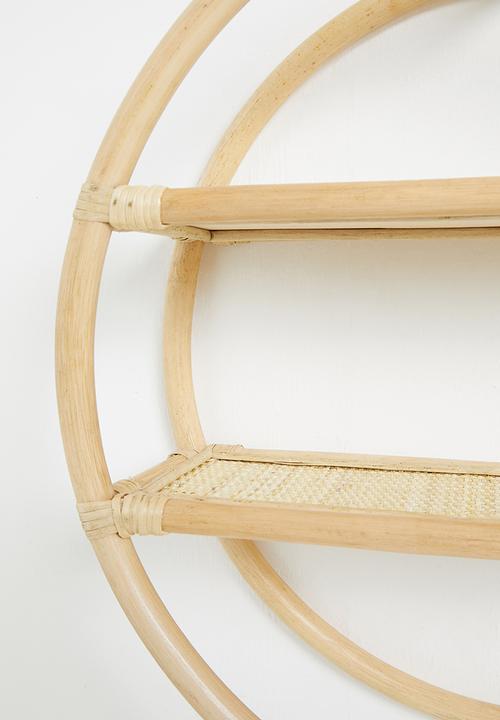 Sixth Floor - Talia rattan round shelf - natural