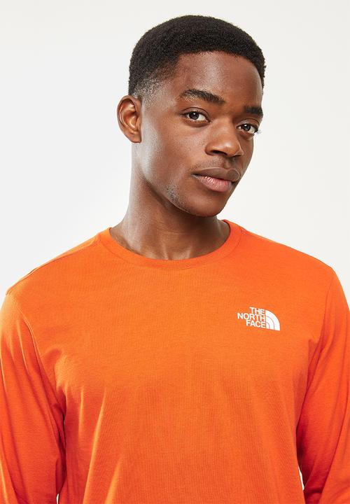 The North Face - Long sleeve red box tee - burnt orange