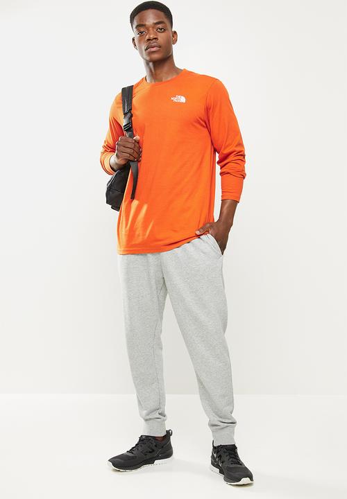 The North Face - Long sleeve red box tee - burnt orange