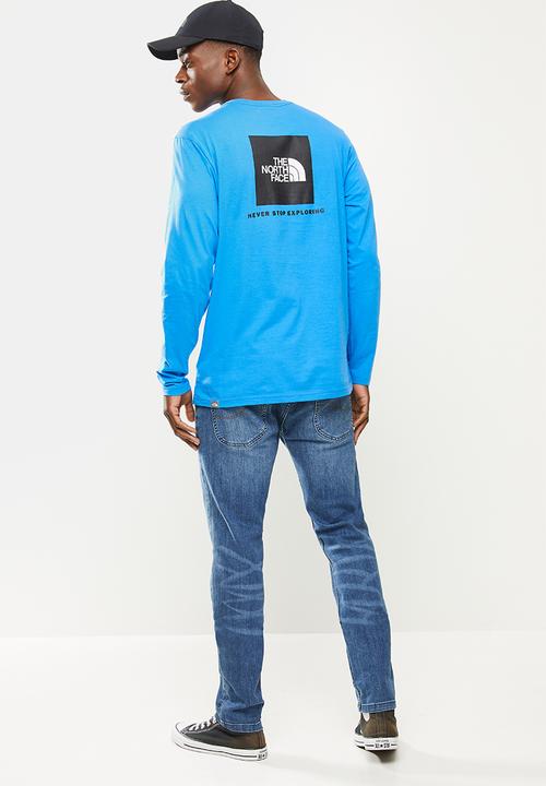The North Face - Long sleeve red box tee - blue