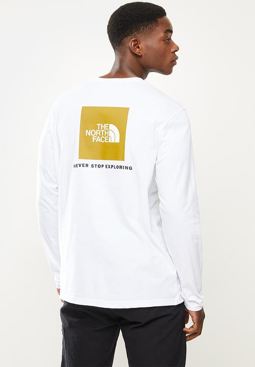 The North Face - Long sleeve red box tee - white