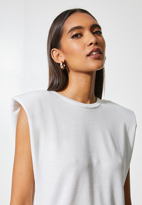 VELVET - Soft touch muscle tee - off white 