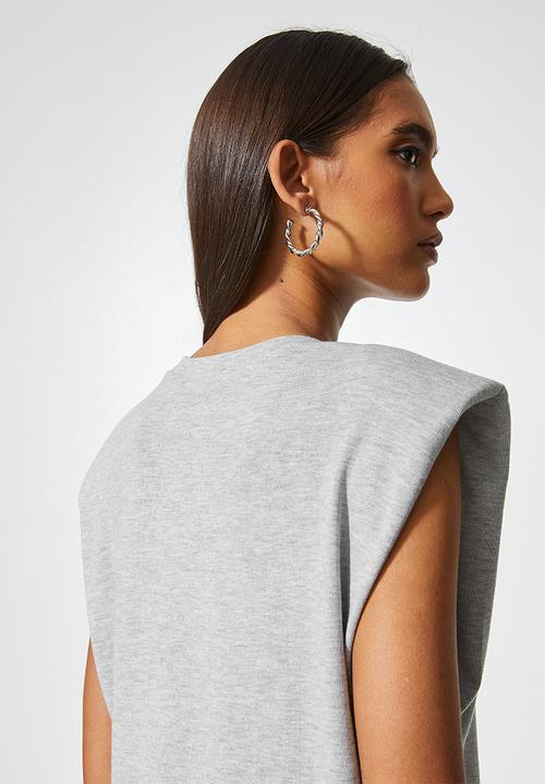 VELVET - Soft touch muscle tee - grey 