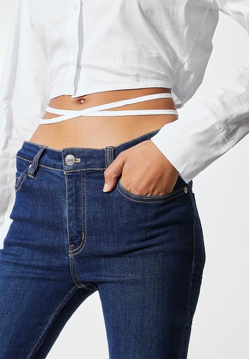 VELVET - Cropped shirt with ties - white 