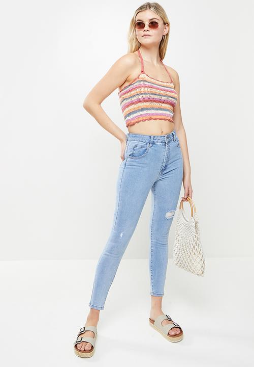 Cotton On - High rise cropped skinny jean - blue