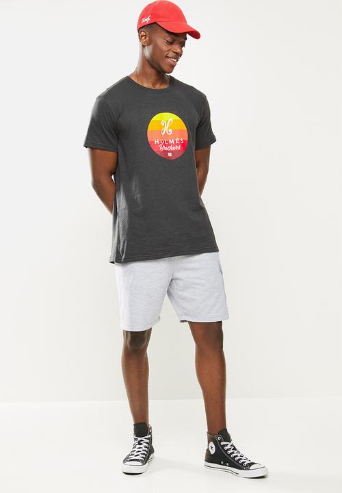 Holmes Bro's - Rainbow circle short sleeve tee - charcoal