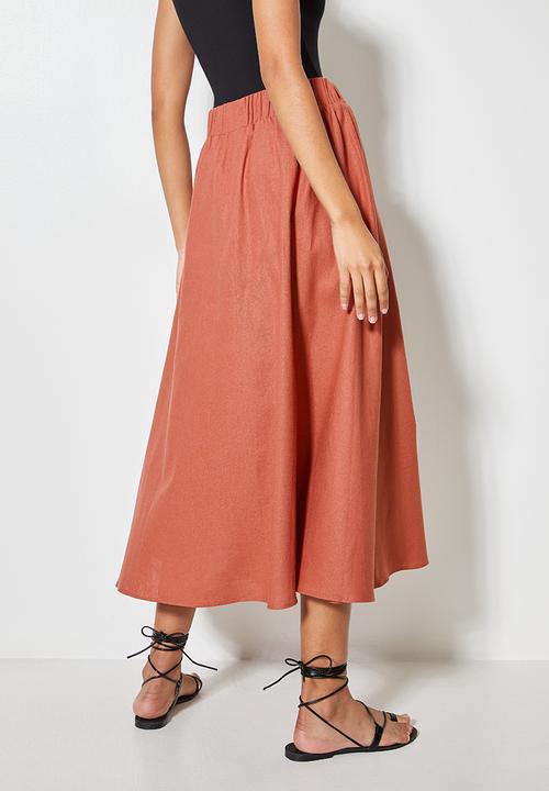 VELVET - Linen woven pull on a line - brick