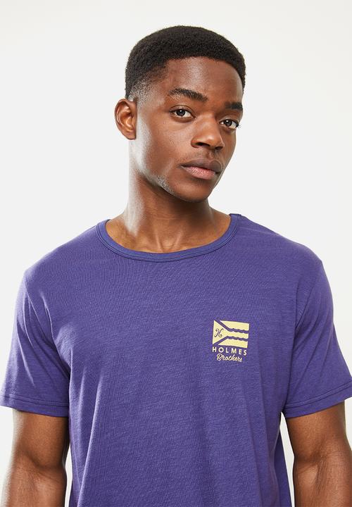 Holmes Bro's - Beach flag basic short sleeve tee - blue