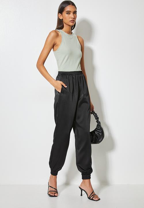 VELVET - Luxe harem pant - black 