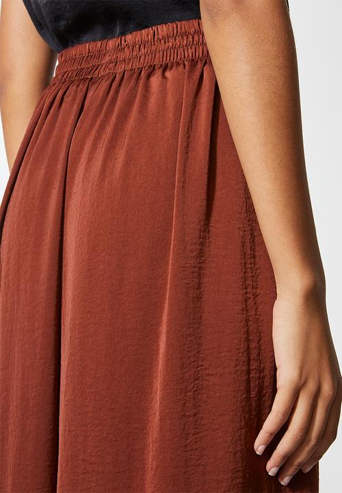 VELVET - Wide leg pull on palazzo - brick 