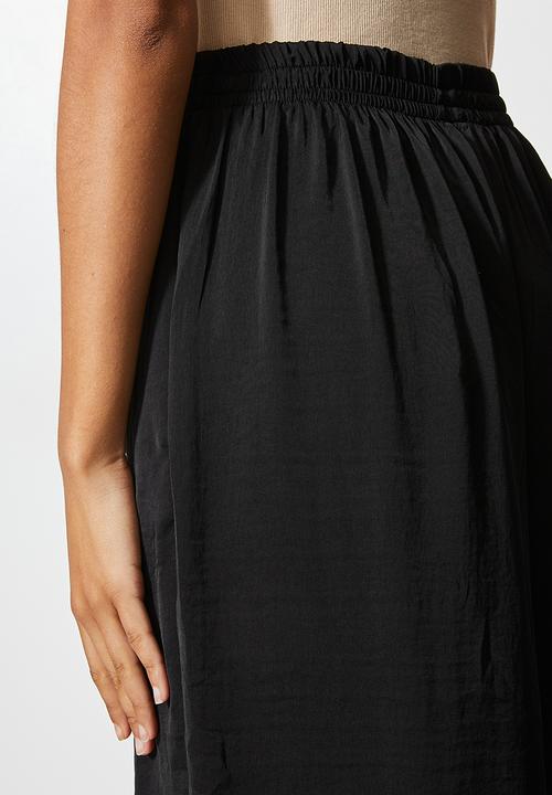 VELVET - Wide leg pull on palazzo - black 