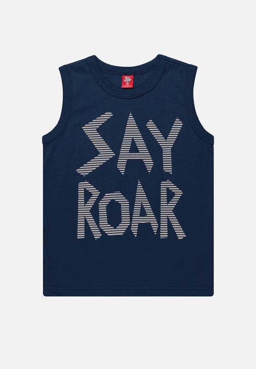 Bee Loop - Roar tank top & shorts set - dark blue & grey 