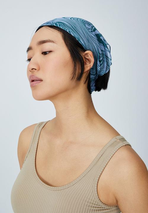 Rubi - Pia elastic bandana - shirley swirl blue chiffon
