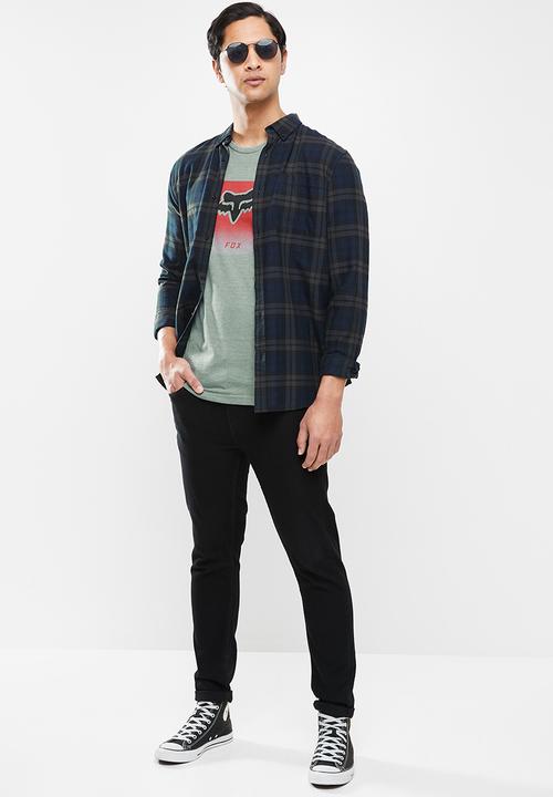 Fox - Dier short sleeve tee - heather seafoam
