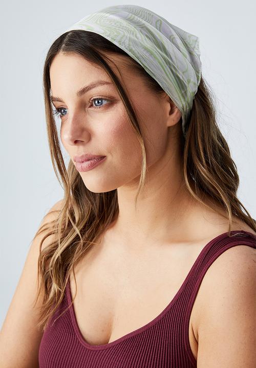 Rubi - Pia elastic bandana - shirley swirl green chiffon