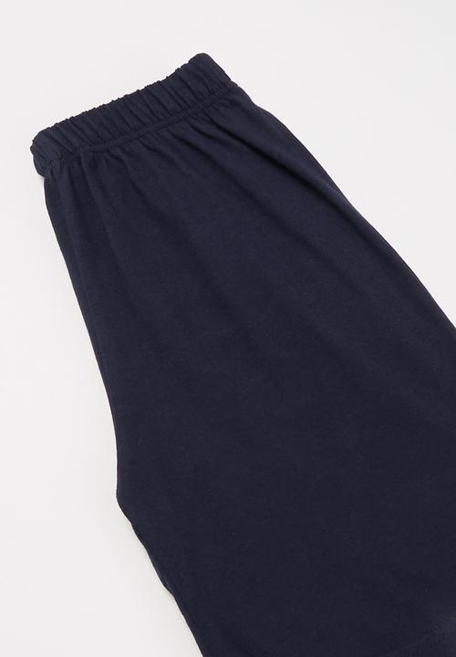 Rebel Republic - Tee & shorts pj set - blue & navy
